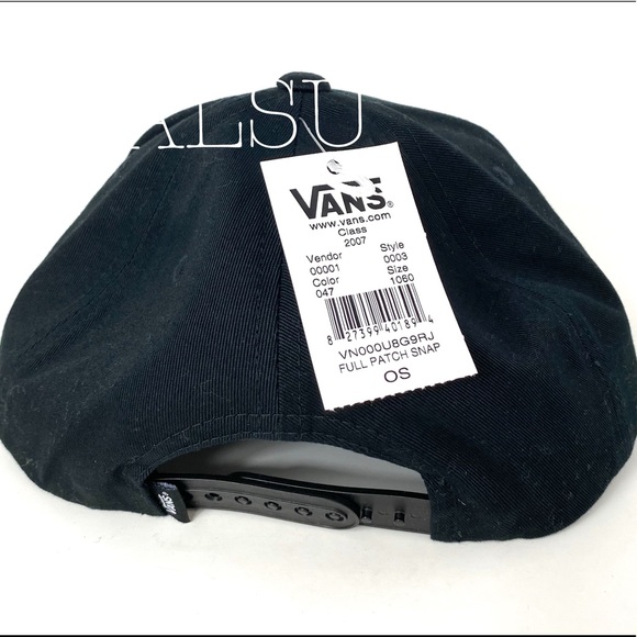 VANS Men’s Cap SnapBack Full Patch Cotton Black - Picture 3 of 8